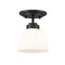 Z-Lite Ashton 1 Light Flush Mount, Matte Black & Matte Opal 443F1-MB - alternate 1